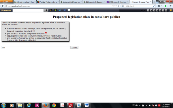 defectiune site senat mailuri propuneri