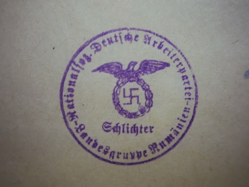 Stampila Grupului Etnic German nazist de la care se revednica Klaus Ioahannis